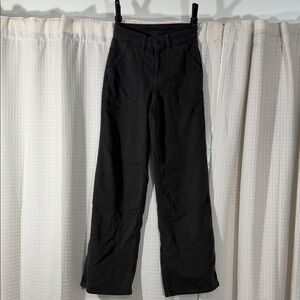 American Eagle wms 000 reg black grey Super high rise baggy wide leg pants chino
